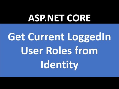 How to Get LoggedIn User Role in Identity ASP NET CORE