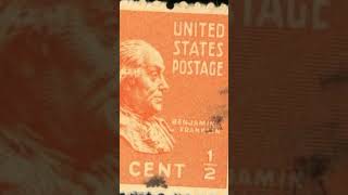 Old vintage Ben Franklin half cent used cancelled United States postage stamp