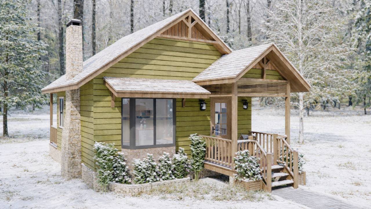 20' x 23' (6 x 7 Meters) Why This Cozy Forest Cottage Feels Like a Full Size Home