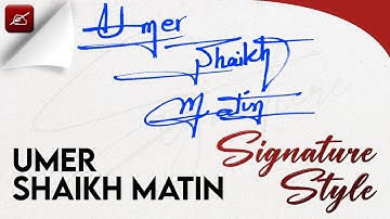 ✔️ Umer Shaikh Matin Name Signature Style | Letter U signature style | Signature Idea for letter U