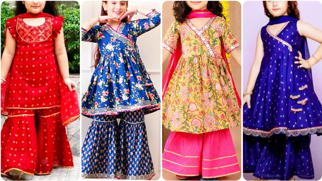 Trending Eid dresses collection 2026 / Latest vintage style little girl traditional dresses designs