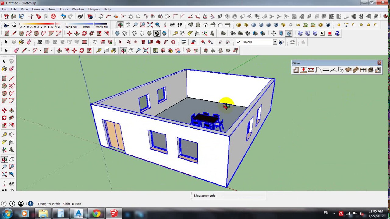 Fast 2D And 3D Floor Plan With Dibac Plugin in Sketchup 