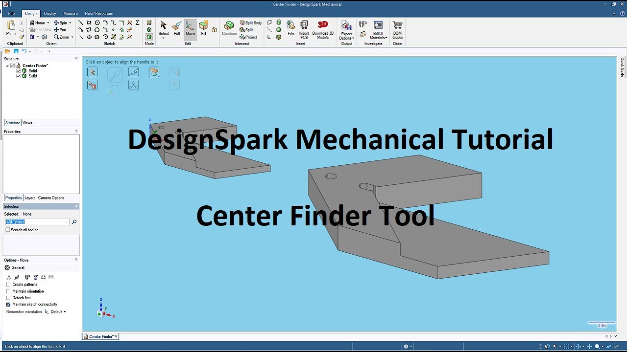 DesignSpark Mechanical Tutorial | Center Finder Tool - YouTube DesignSpark Mechanical Tutorial | Center Finder Tool - YouTube
