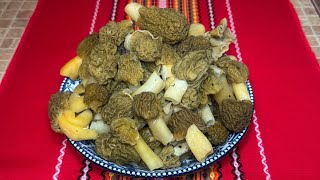 Жареные  Сморчки с Луком и Картошкой. Весенний Деликатес у вас на столе!