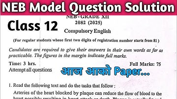 Class 12 English Model Question Solution for 2082 Students