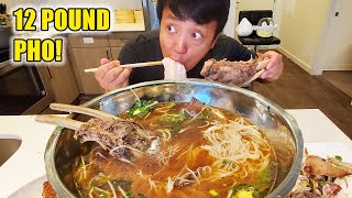 12 Pound SMOKED BRISKET Pho Noodle Soup With SHORT RIBS! Dangerous Story Time