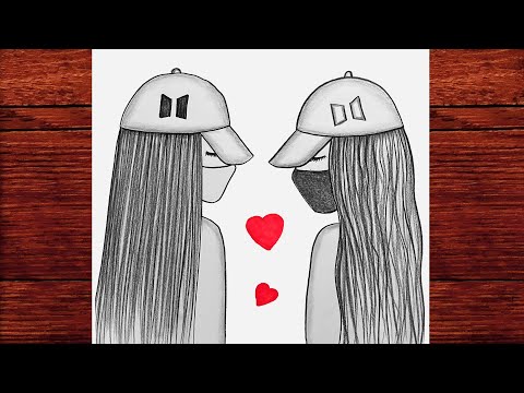 BTS Best Friend Çizimi - Easy BFF Drawing - En İyi Arkadaş Çizimleri [ Çizim Mektebi ]