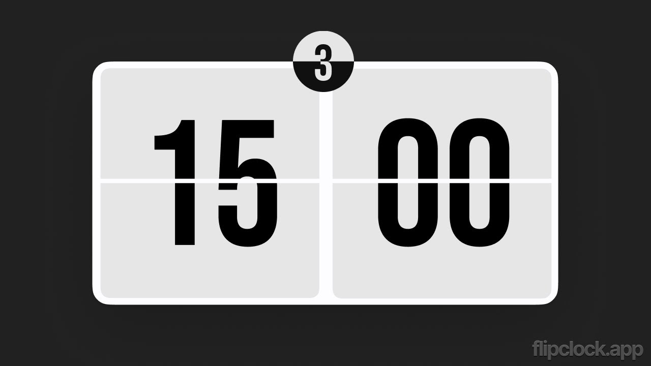 15 Minute Pomodoro Style Timer | Light Mode FlipClock for Study & Deep ...