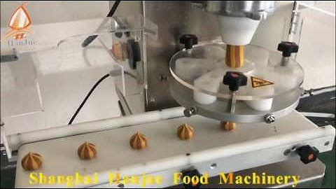 Hanjue Table top small encrusting machine for double color coxinha, chocolate cheese filling