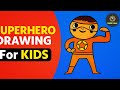 👉 Superhero Drawing Step by Step | Easy Drawing for Kids | Cartoon Drawing Tutorial #pkdrawingschool