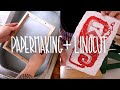 Destroying old artworks to make paper for new linocuts | Sustainable art practice | Studio vlog