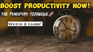 "Boost Your Productivity with the Pomodoro Technique: Unlocking Maximum Efficiency!"|@motiversity