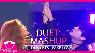 (G)I-DLE & BTS - Fake Love [Duet Kpop Mashup 2018] kbs sbs gayo mama [CC]