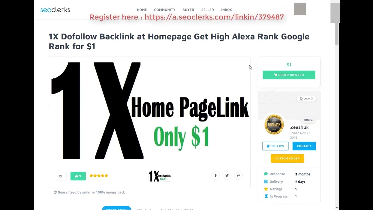 1X Dofollow Backlink at Homepage Get High Alexa Rank Google Rank for $1 On seoclerks