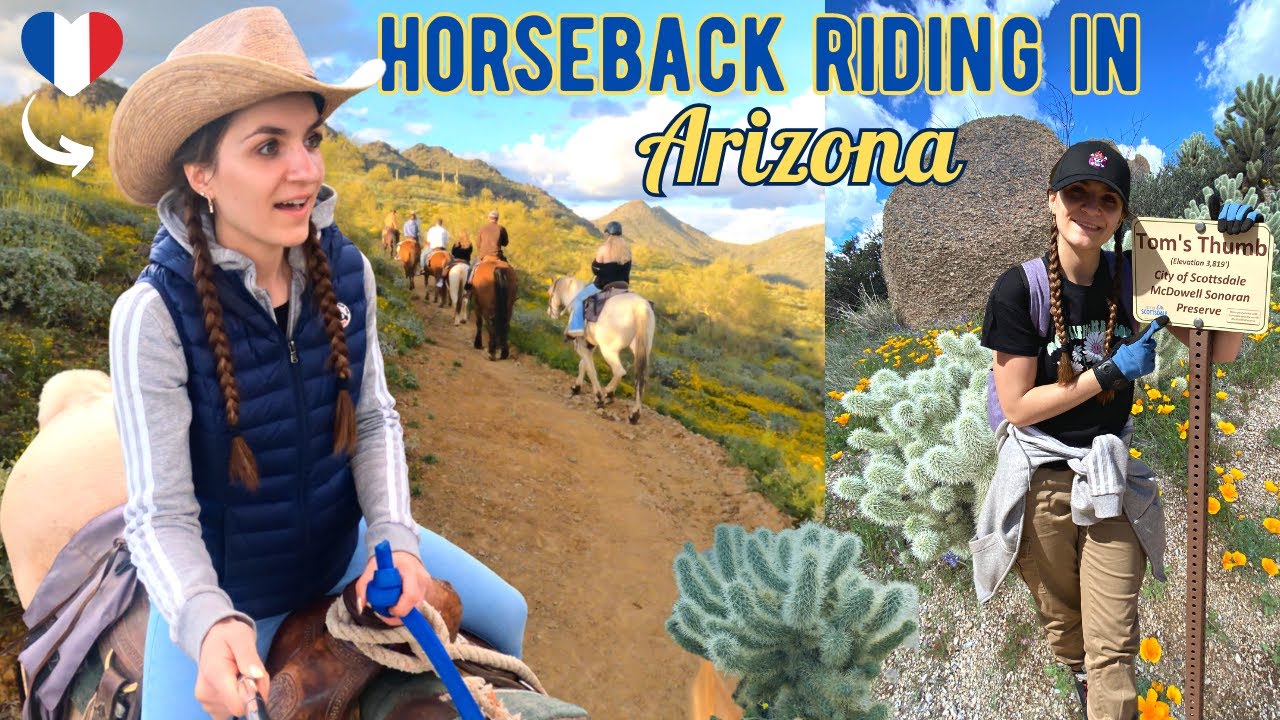 My First Time Horseback Riding in Arizona Cave Creek, Tom's Thumb Hike & Sunset Horseback Ride