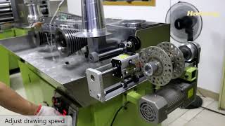 See How to Reduce Wire Size by Hasung 12 Pass Wire Drawing Machine for Gold Silver Wire
