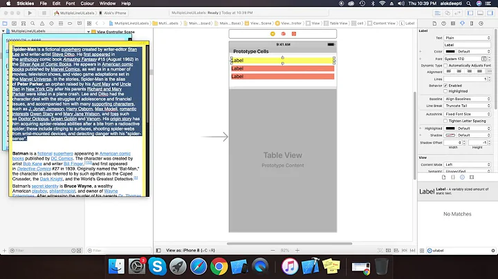 Creating an iOS App with multiline UILabels using Autolayout.