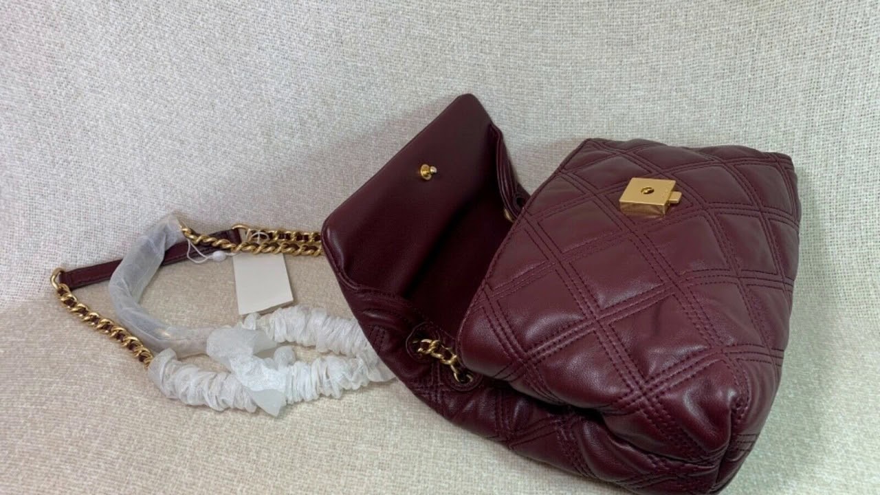 Tory Burch Claret Soft Fleming Small Convertible Shoulder Bag - YouTube