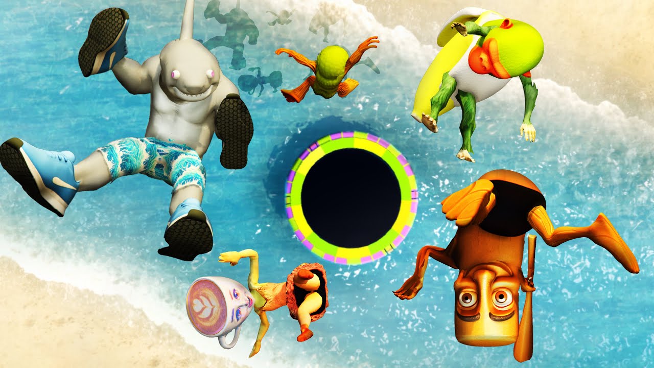 GTA 5 Tralalero Tralala Crew Ultimate Water Trampoline Ragdoll Fun