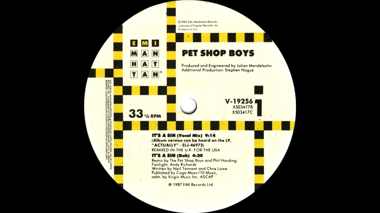 Pet Shop Boys - It's A Sin (Dub Mix) 1987 - YouTube