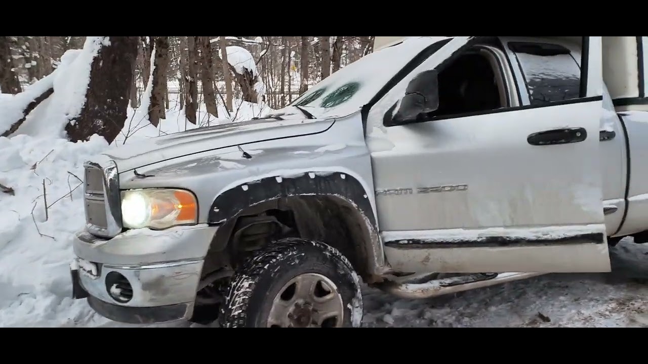 Dodge Ram 2500 stuck in snow; bent winch bracket!!(1)