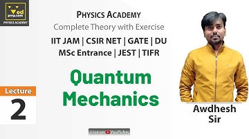 Quantum Mechanics | Lec-2 | Complete Theory | CSIR NET | GATE | IIT JAM | Physics Academy