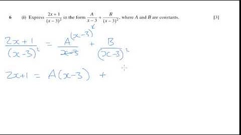 A Level Pure Maths - Partial Fractions OCR Core 4 Jan 2007 q6i