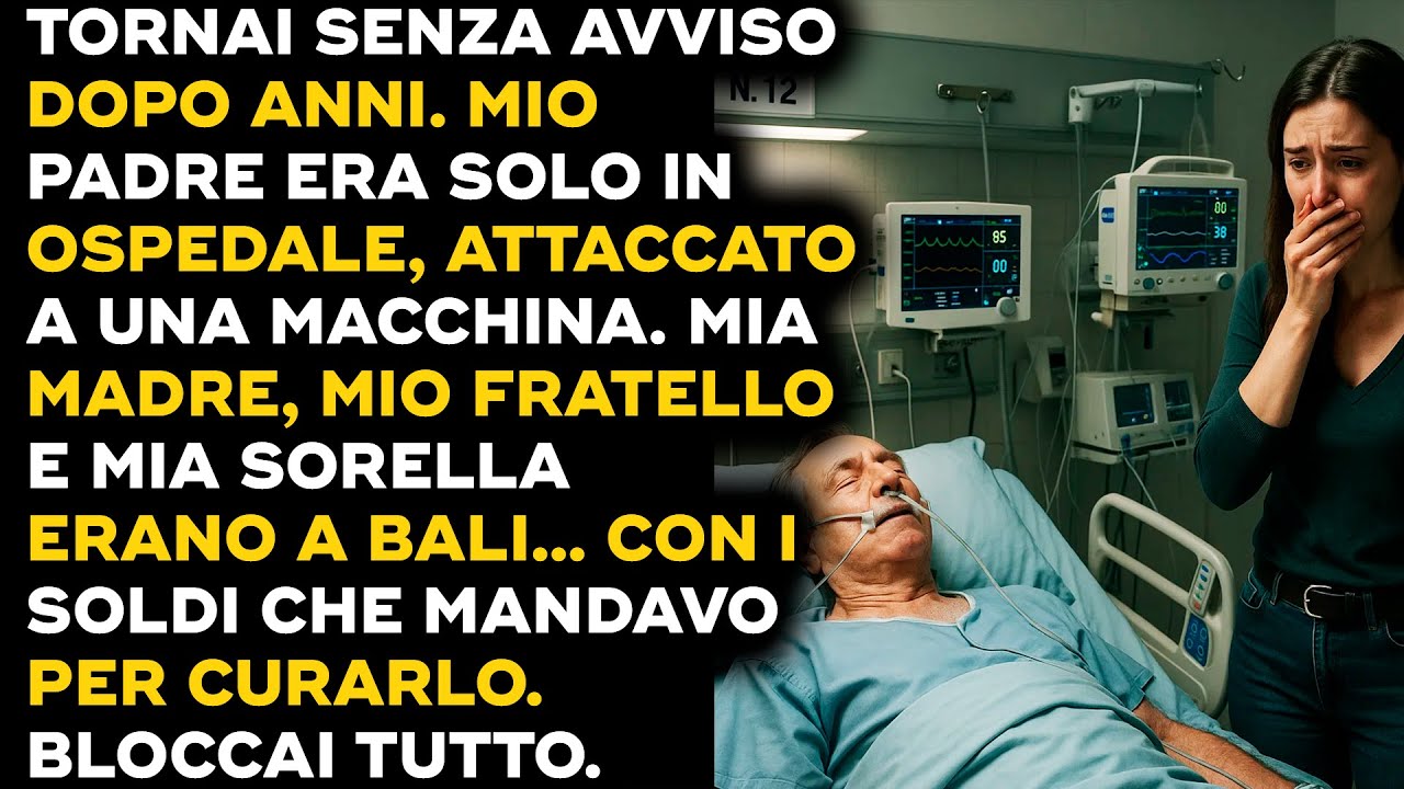 Papà era solo in ospedale. Loro a Bali coi miei soldi. Ho congelato ogni conto. Nessun avviso.