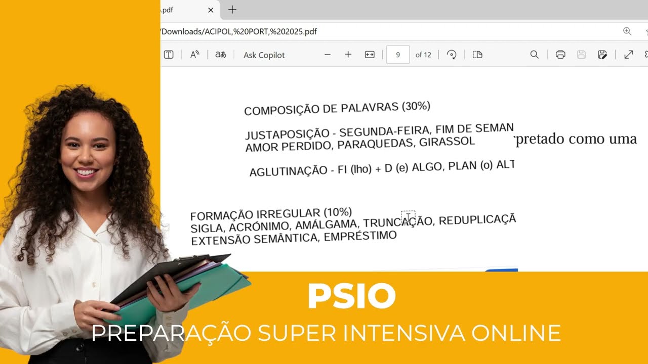 Resolução do Exame de admissão de Português, ACIPOL-2025 [P/3]