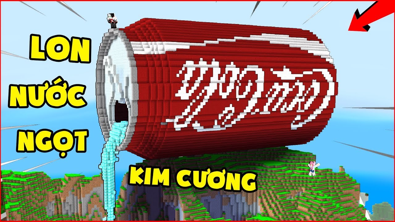 KHÁM PHÁ THÀNH CÔNG LON NƯỚC NGỌT COCACOLA KIM CƯƠNG KHỔNG LỒ TRONG MINECRAFT | Thử Thách RedhoodVN khám phá khoa học mầm non