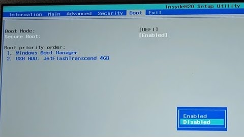 Acer Laptop InsydeH2O Setup Utility How to Disable Turn Off Secure Boot and Boot from External USB