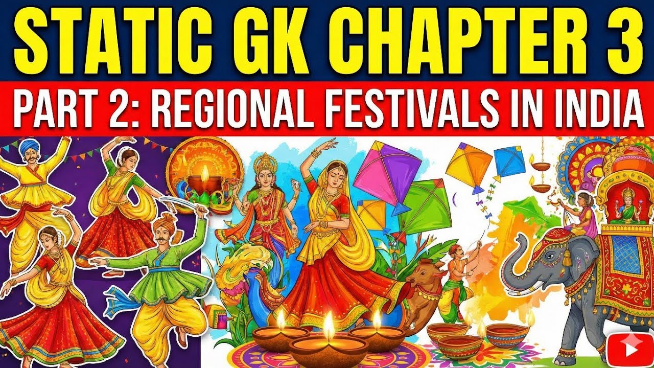 Regional Festivals of India Part 2 | Static GK Chapter 3 for SSC, Bank, Railway & UPSC