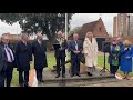 Flag raising ceremony for the one-year anniversary of the war on Ukraine.