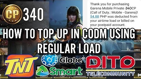 How to top up in call of duty mobile using load smart/globe/tm pano bumili ng cp sa Codm gamit load