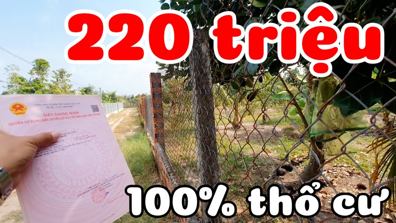 Bán đất 5,8x28 100% thổ cư giá rẻ 220 triệu cách đường nhựa 60m ở Long Chữ Tây Ninh bao giấy tờ