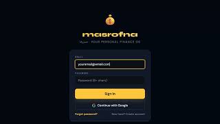 Signing in to Masrofna and resetting a forgotten password