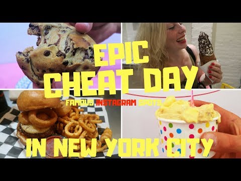 EPIC CHEAT DAY IN NEW YORK CITY I COOKIE DOUGH BURGERS AND MORE