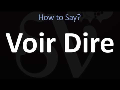 วีดีโอ: Voir dire มีความหมายว่าอย่างไร?