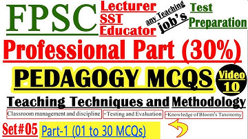 FPSC Pedagogy MCQs Test Preparation Video 10 | FPSC Pedagogy all mcqs for Lecturer test | InfoUstaad