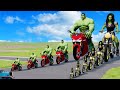 Big  small hulk on a motorcycle vs she hulk on a motorcycle vs thomas the train  beamngdrive