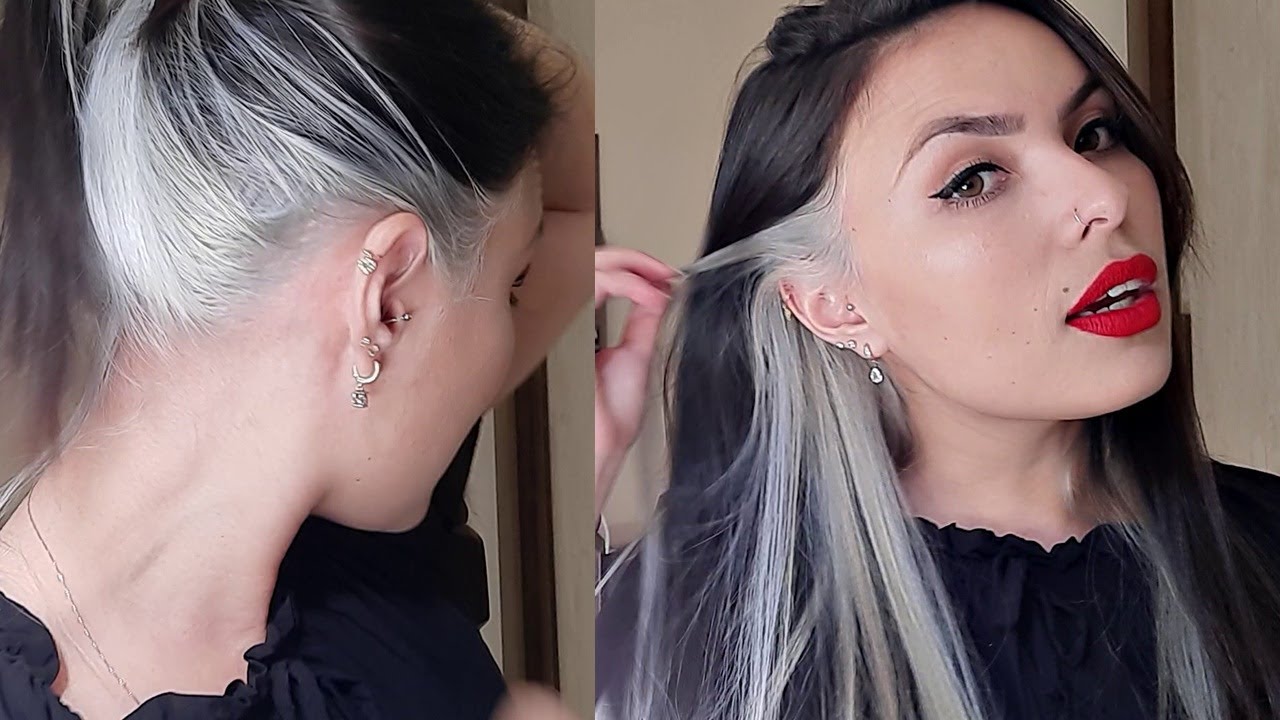COMO FAZER MECHAS BRANCAS NO CABELO - YouTube
