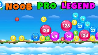 NOOB vs PRO vs LEGEND in Crazy Ball 2048 screenshot 2