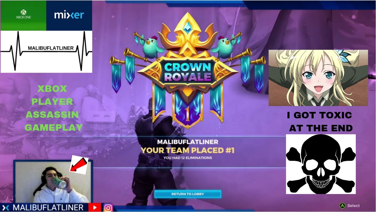 REAL ROYALE ASSASSIN SOLO WIN TOXIC MALIBUFLATLINER