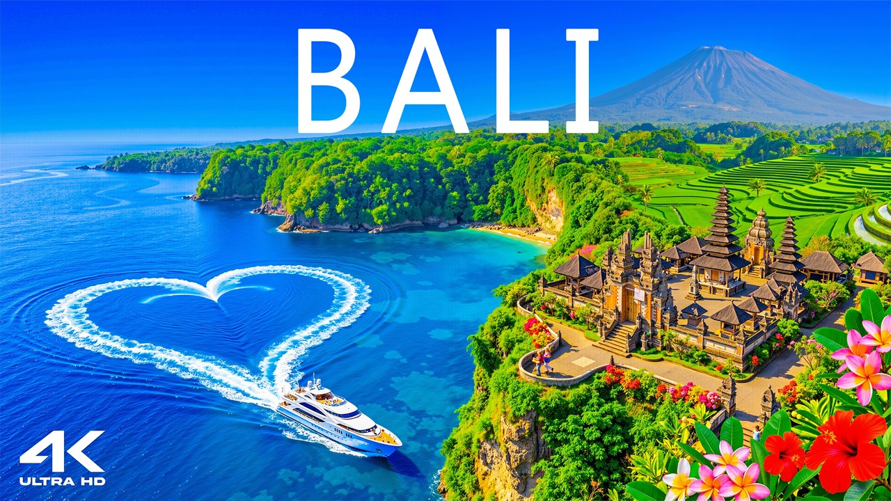 [4K] Bali 🇮🇩 Bãi biển tuyệt đẹp, cảnh quan đảo & hoàng hôn trên bãi biển |  Ultra HD 4K
