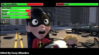 The Incredibles & Frozone vs. Omnidroid v.10 with healthbars