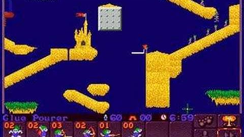 Beach, level 5; a Lemmings 2 walkthrough