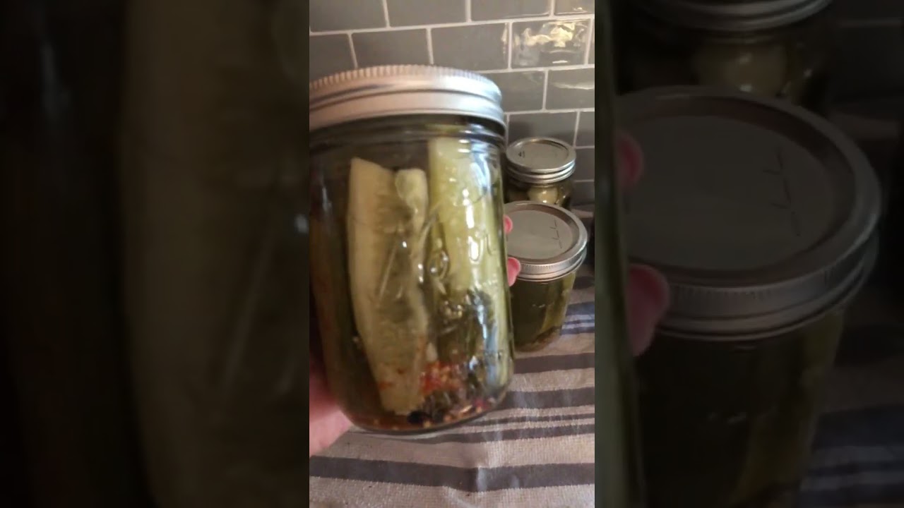 Water bath canning garlic spicy pickles! waterbathcanning pickles
