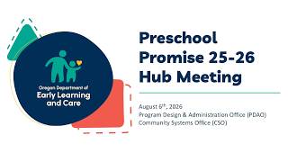 Preschool Promise Hub Meeting | 08.06.26