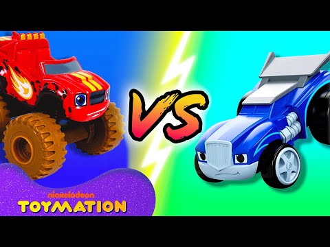 Mud Racing Blaze vs. Race Car Crusher! #9 | Blaze and the Monster Machines Toys | Toymation