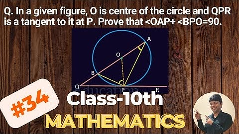 In a given figure, O is centre of the circle and QPR is a tangent to it at P. Class-10 math
